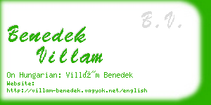 benedek villam business card